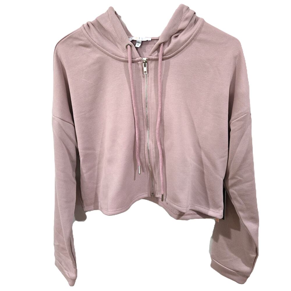 Iris Size Large Women's Mauve Terry Cropped Hoodie